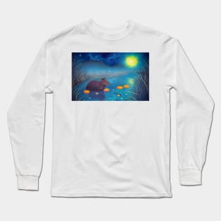 capybara color of the night Long Sleeve T-Shirt